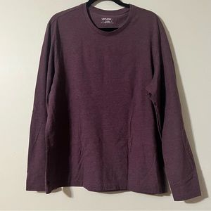 Untuckit shirt long sleeve crew neck casual Heather Burgundy Sz XL NWOT